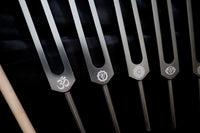 RV Medics' Professionally Tuned .25 Secret Solfeggio - Classic 9pc Set - Limited Edition Gray, Chakra Printed Engrams, Biofield,