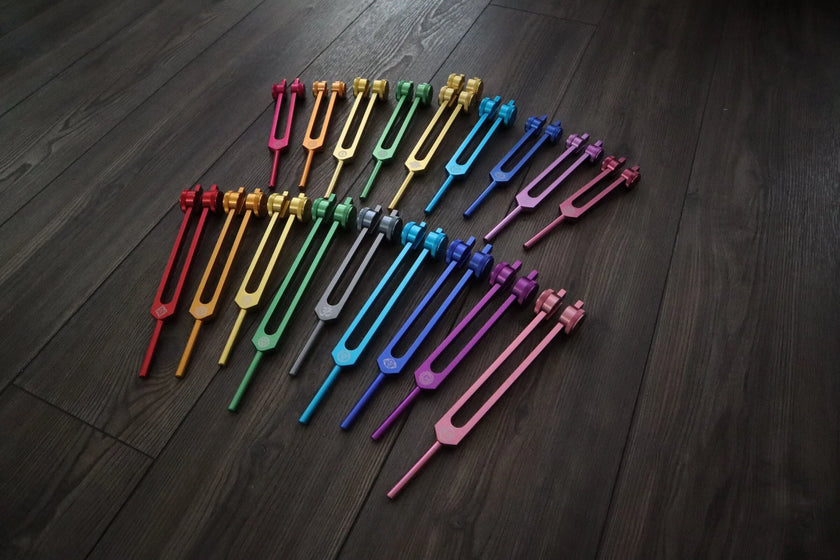 18pc Secret Solfeggio and Chakra - Professionally Tuned .25 - Activator, 18pc Holder - Black Walnut, Ambrosia Maple, White Oak