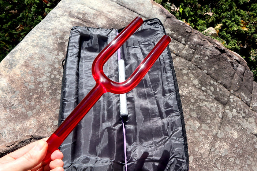 RV Medics' 528Hz Crystal Tuning Fork - C-Note, Purple Padded Carry Case, Crystal Vibration, Bio-field, Sound Vibration
