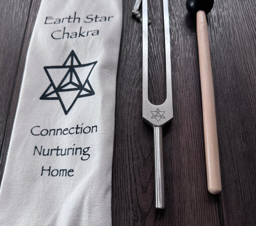 RV Medics' Unweighted Earth Star 68.05 Hz Tuning Fork - Vibration, Grounding, Biofield - Attenuator Handle Extender with 10mm Crystal