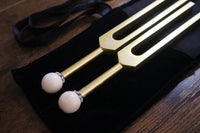 Perfect Fifth Harmonic Yin and Yang Tuning Fork Set - Professionally Tuned .25 Hz - C 256 Hz G 384 Hz, Unweighted, Bio-field Therapy