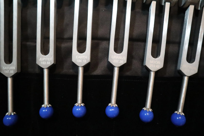 3pc Infinity Chakras Tuning Fork Set - Root, Heart, Crown Chakras, Weighted, Meditation, Regeneration, Sound Baths, Bio-field Therapy