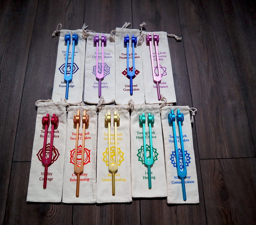RV Medics, Professionally Tuned .25 9pc Solfeggio - Weighted Set Of All 9 Solfeggio Frequencies Best Tuning Forks For - Biofield