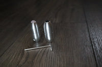 Weighted 174 Hz and 528 Hz Pair Silver Weighted anodized aluminum Tuning Forks - Attenuator Handle Extender with 10mm Crystal