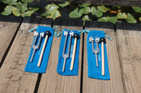 3pc Gold or Silver Weighted Tuning Fork Set - 174 Hz, 432 Hz, and 528 Hz, Solfeggio, Love Frequencies, Sound Healing, Energy Healing