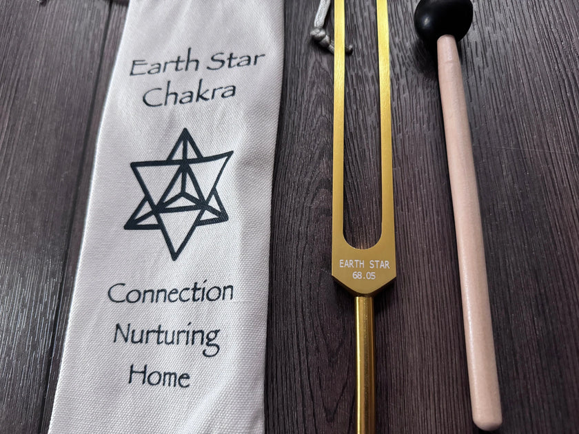 RV Medics' Unweighted Earth Star 68.05 Hz Tuning Fork - Vibration, Grounding, Biofield - Attenuator Handle Extender with 10mm Crystal