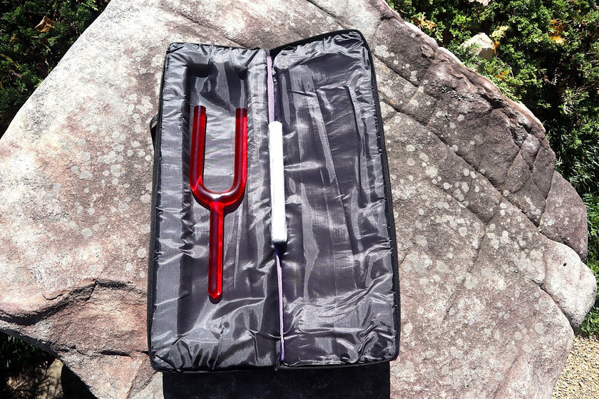 RV Medics' 528Hz Crystal Tuning Fork - C-Note, Purple Padded Carry Case, Crystal Vibration, Bio-field, Sound Vibration