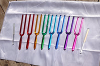 RV Medics' 8pc Crystal Tuning Fork Set - Notes CDEFGABC5, Crystal Vibration, Biofield, Sound Vibration