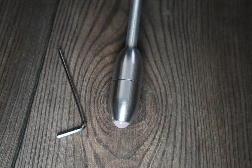 OM Silver Weighted Tuning Fork For Vibration - 136.10 OM Vibration, Sound Vibration - Attenuator Handle Extender with 10mm Crystal