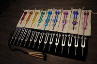 24pc Human Biology And Solfeggio Tuning Forks - Professionally Tuned .25 - Bio-field, Sound Vibration, Vibration