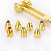 8pc Chakra Healing Tuning Fork Set with Stand & Activator