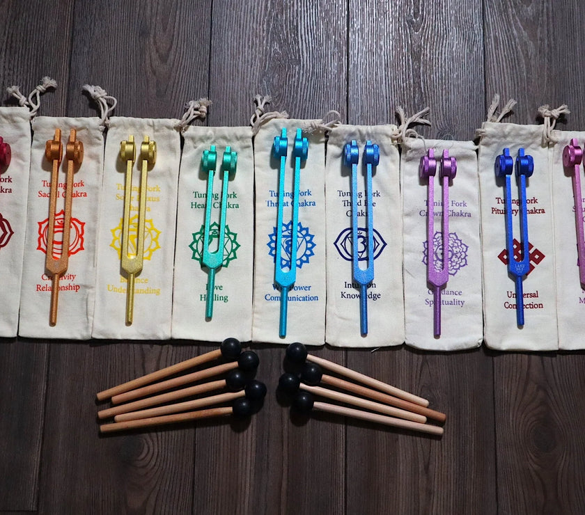 RV Medics, Professionally Tuned .25 9pc Solfeggio - Weighted Set Of All 9 Solfeggio Frequencies Best Tuning Forks For - Biofield