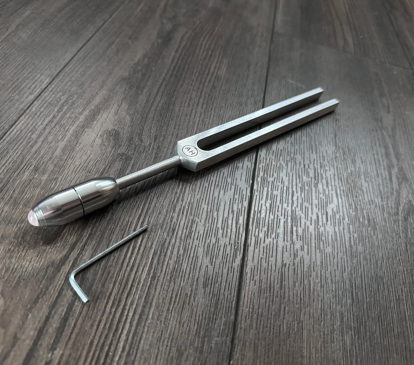 174 Hz Solfeggio Unweighted Tuning Fork For Vibration - Attenuator Extender - Massage, Acupressure, Sound Vibration