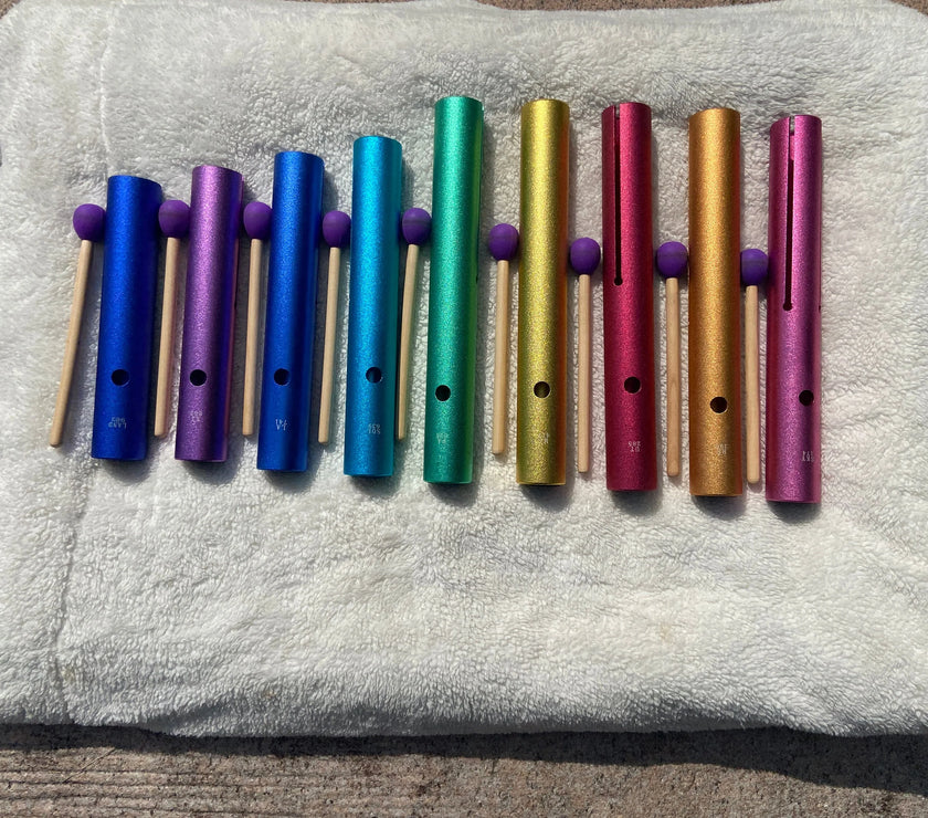 Solfeggio Tubes - Full Set Of 9 Frequencies For Vibration, Strikers