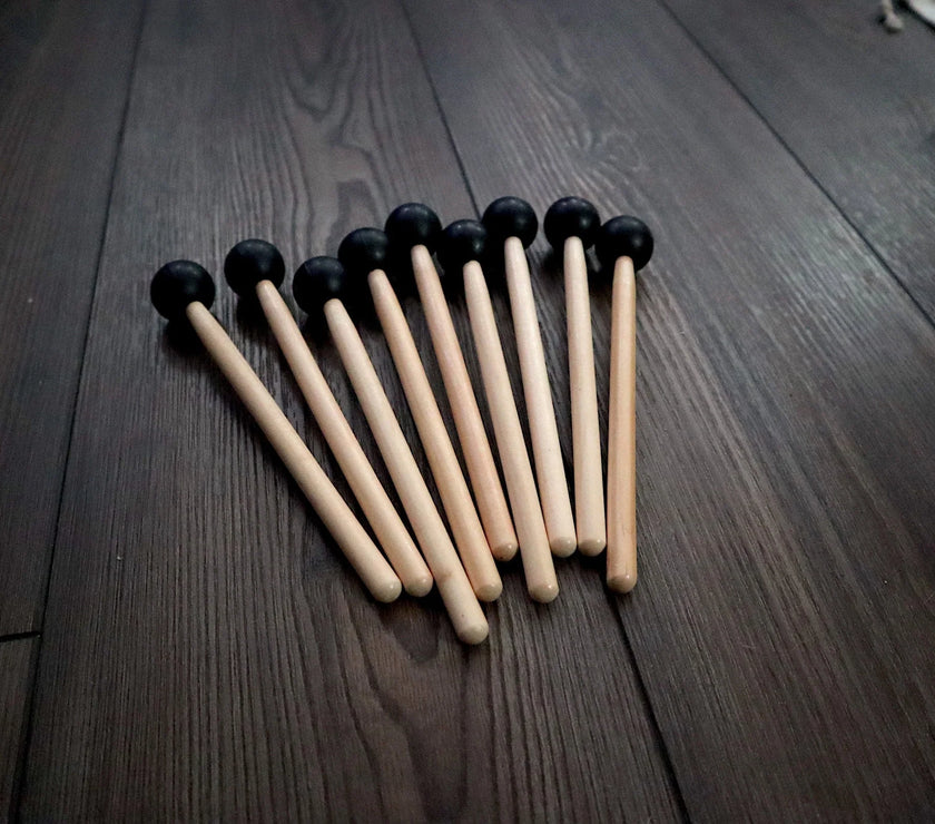 RV Medics' Professionally Tuned .25 9pc Chakra Tuning Forks - Gray - Earth Star Chakra through Soul Star - Biofield, Sound Vibration