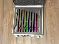 RV Medics' 8pc Color Crystal Tuning Fork Set - 10mm - Notes CDEFGABC5, Crystal Vibration, Biofield, Premium Vibration