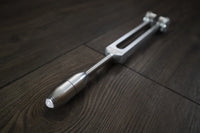432 Hz and 528 Hz Silver Weighted Solfeggio Set Best Tuning Forks for Vibration - Attenuator Handle Extensions with 10mm Crystal