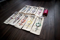 RV Medics' Professionally Tuned .25 8pc Chakra Tuning Fork Set - Silver - Root to Crown Chakras - Attenuator Extenders - Biofield
