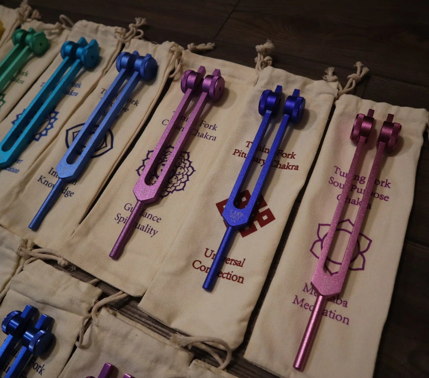 34pc Solfeggio, Human Biology, and Chakra Tuning Fork Kit - Professionally Tuned .25, Bio-field, Vibration