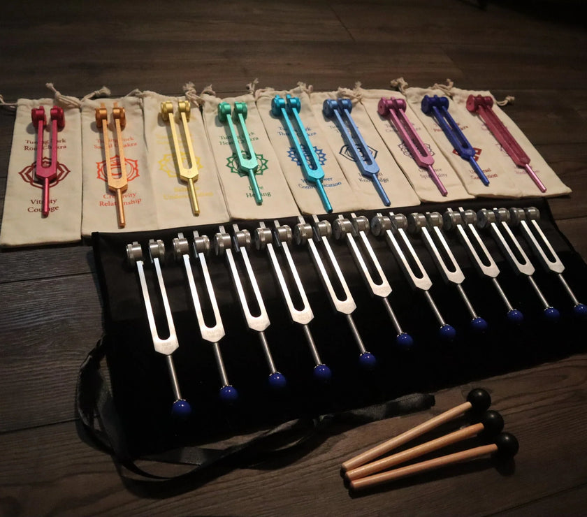 20pc Solfeggio and Planetary Tuning Fork Bundle - Professionally Tuned .25 - Astrology, Solfeggio, Sound Vibration, Bio-field