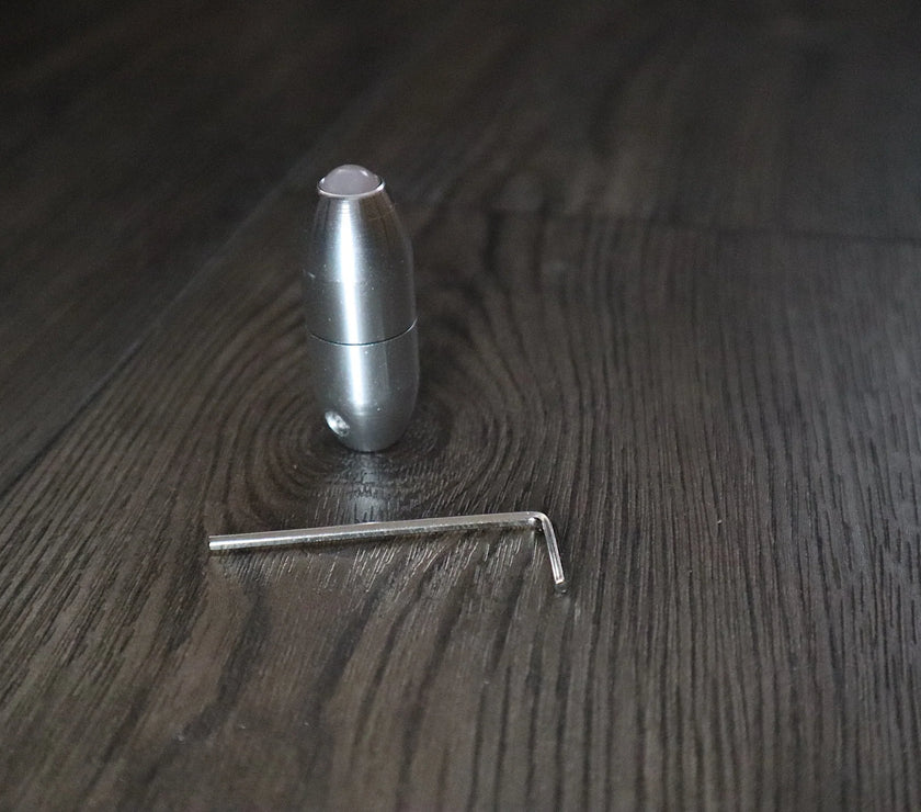 OM Silver Weighted Tuning Fork For Vibration - 136.10 OM Vibration, Sound Vibration - Attenuator Handle Extender with 10mm Crystal