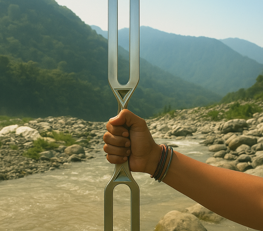 GIANT TUNING FORK WITH 528Hz and A432Hz WITH STRIKER